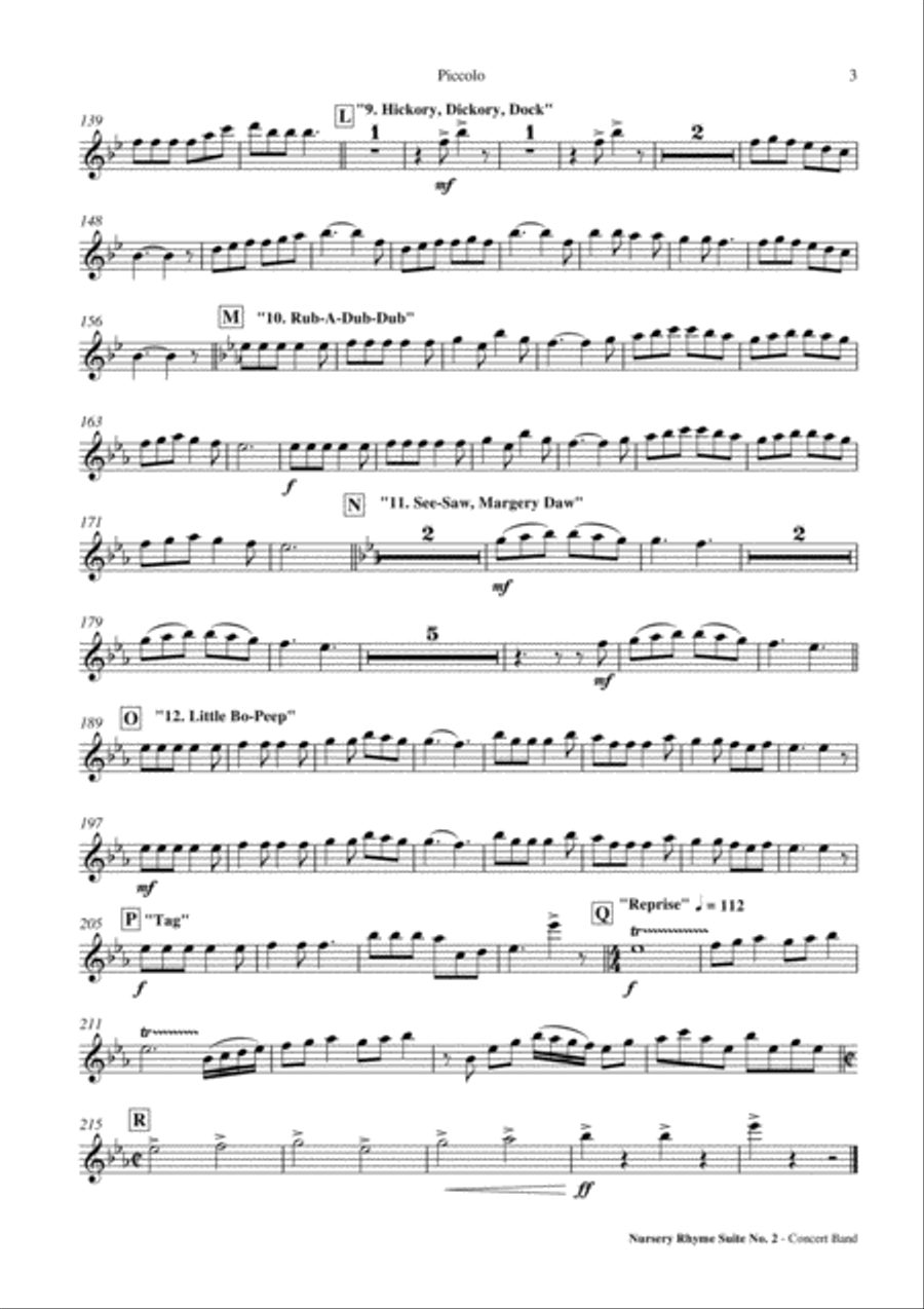 Nursery Rhyme Suite No. 2 - Concert Band Score and parts image number null