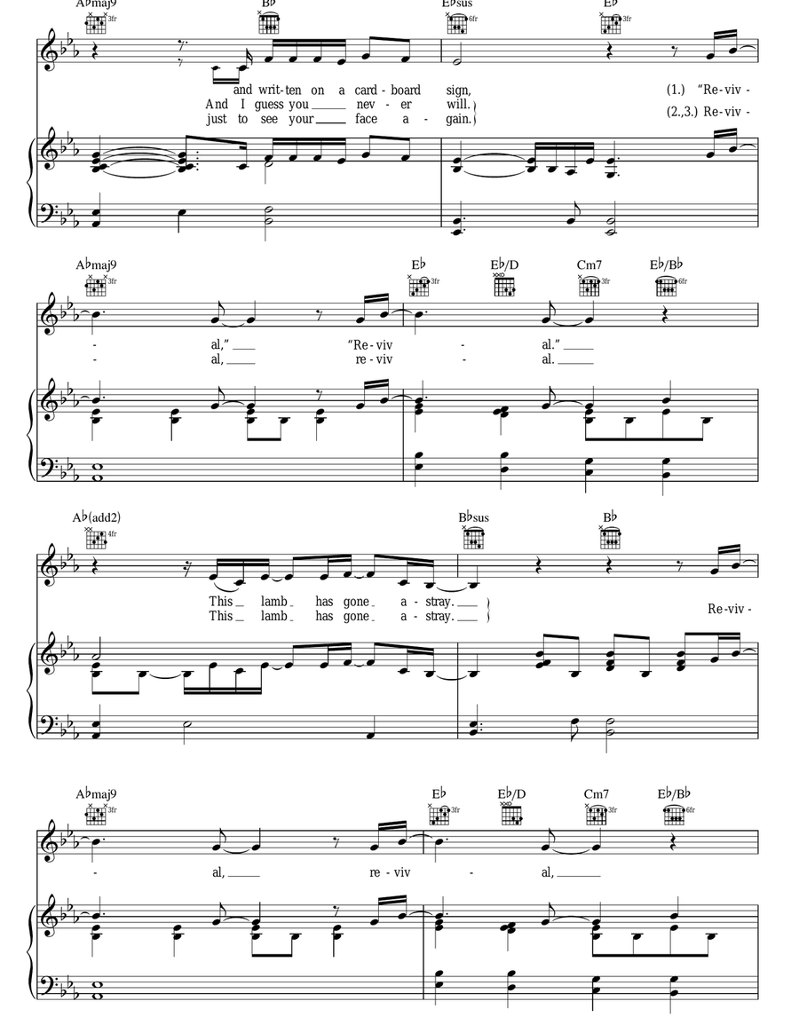 Revival Revival Piano, Vocal, Guitar scores gallery preview page 2