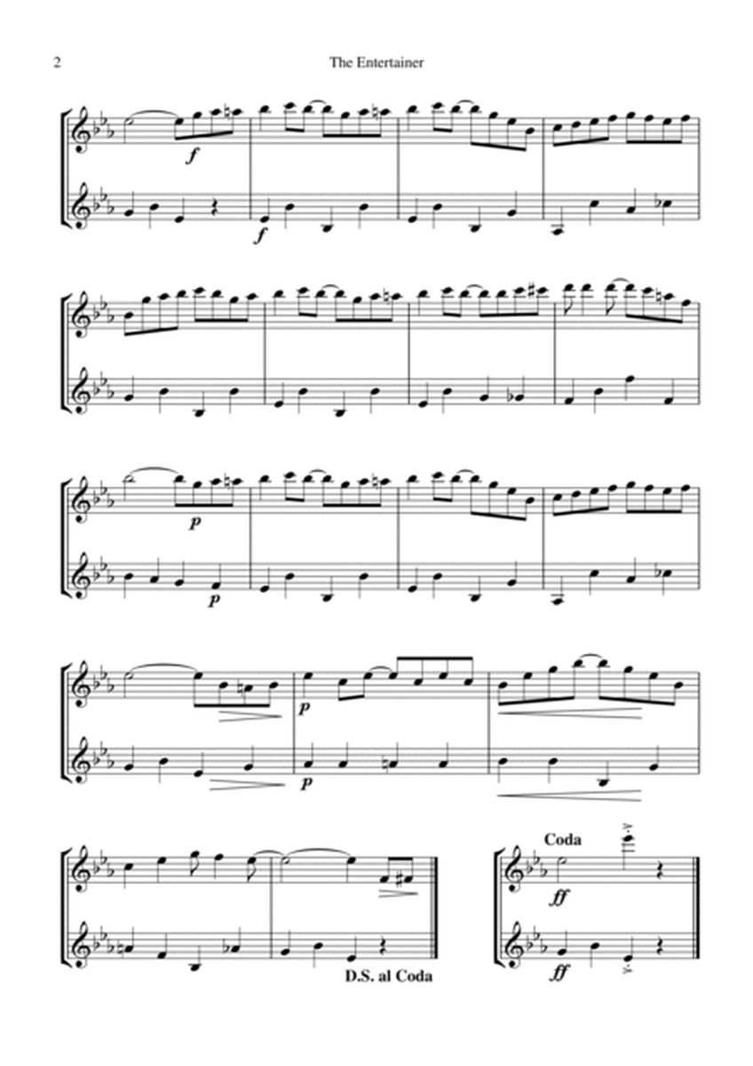 The Entertainer, Ragtime (easy, abridged) for clarinet duet (bass) image number null