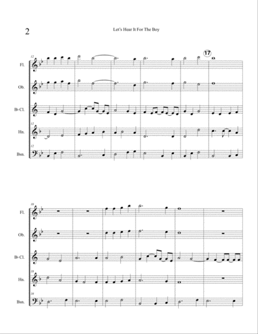Let's Hear It For The Boy Woodwind Quintet scores gallery preview page 4