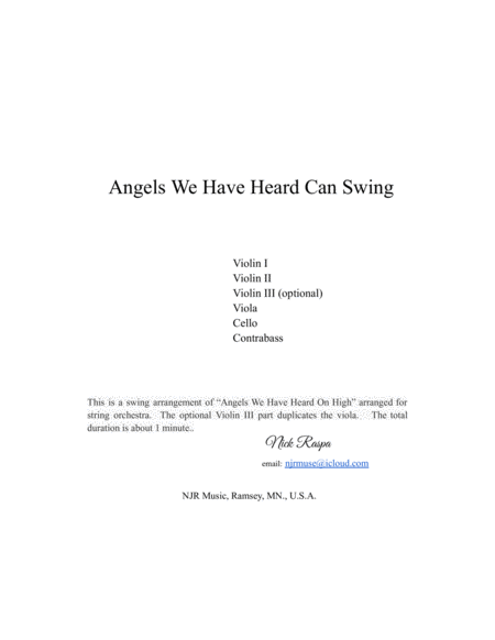 Angels We Have Heard Can Swing (string orchestra) complete set image number null