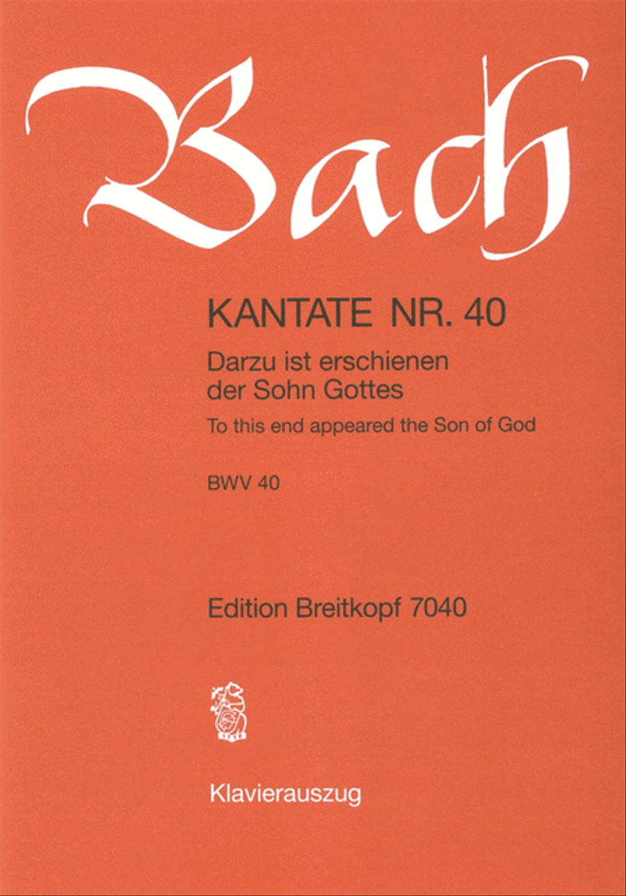 Cantata BWV 40 “To this end appeared the Son of God” ATB scores gallery preview page 1