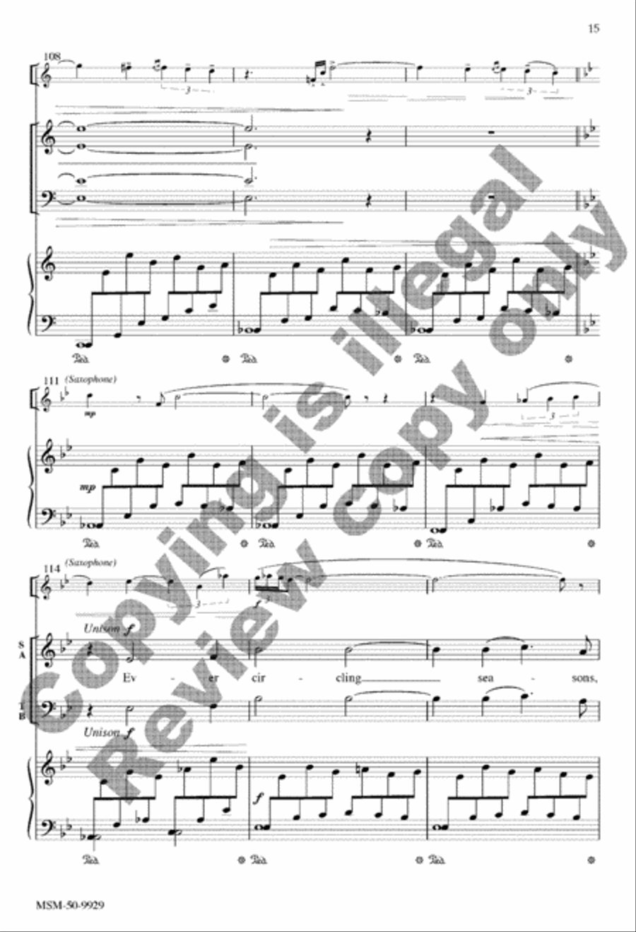 Ancient Waters Warmed with Life 4-Part scores gallery preview page 34