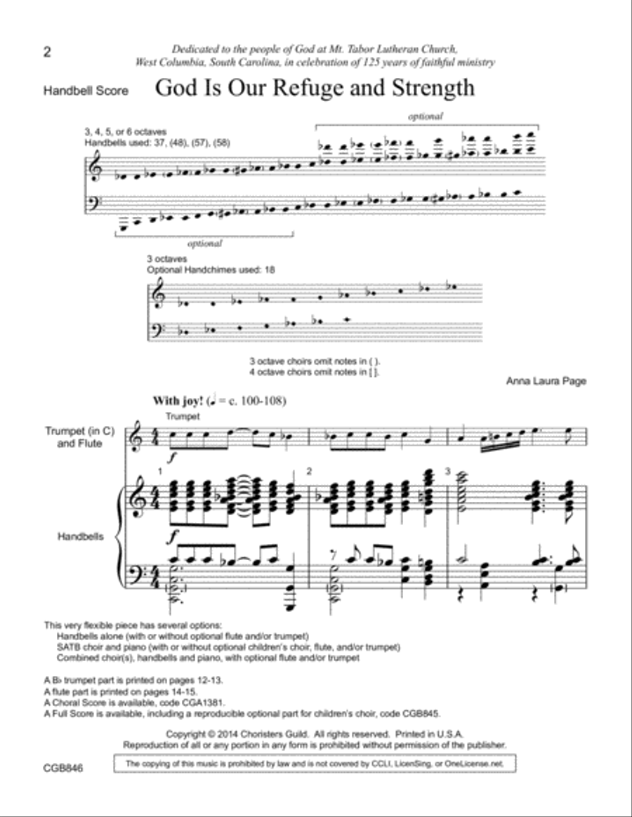 God Is Our Refuge and Strength Handbell Choir scores gallery preview page 2