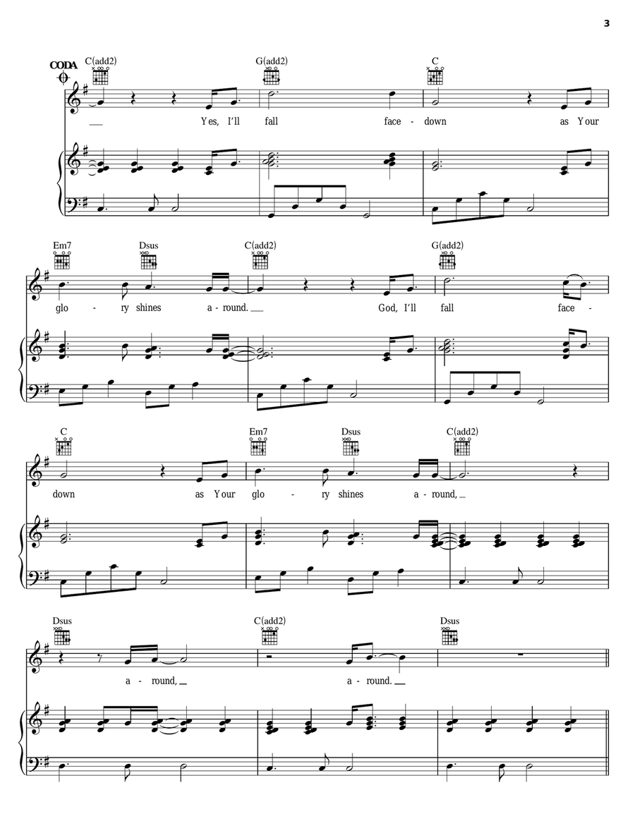 Facedown Piano, Vocal, Guitar scores gallery preview page 3