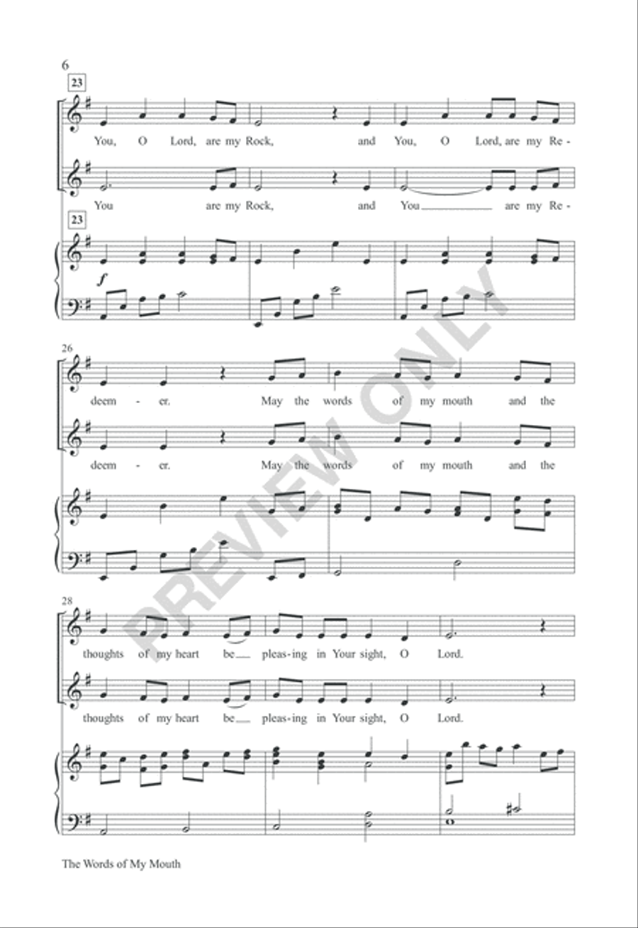The Words of My Mouth The Words of My Mouth Unison Choir scores gallery preview page 5