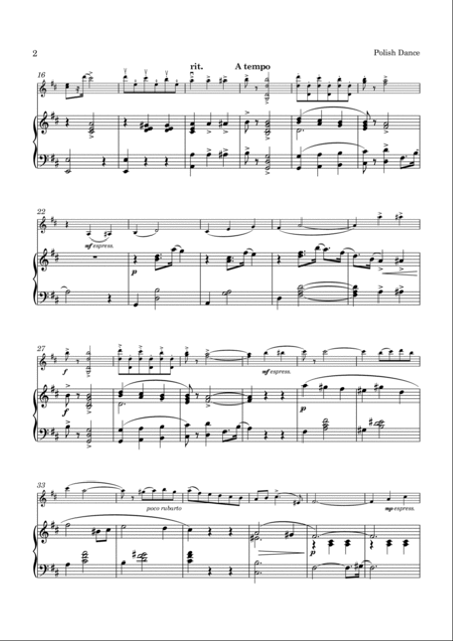 Severn Polish Dance for Violin and Piano Violin Solo scores gallery preview page 3