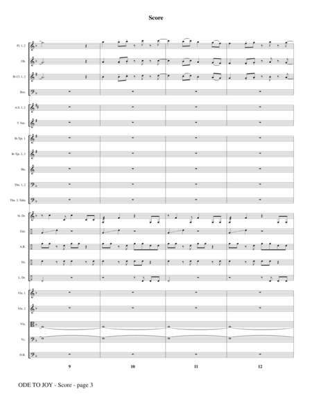 Ode To Joy (Does Not Match SATB 08752035) - Full Score