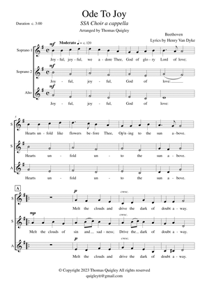 Ode To Joy (SSA a cappella)