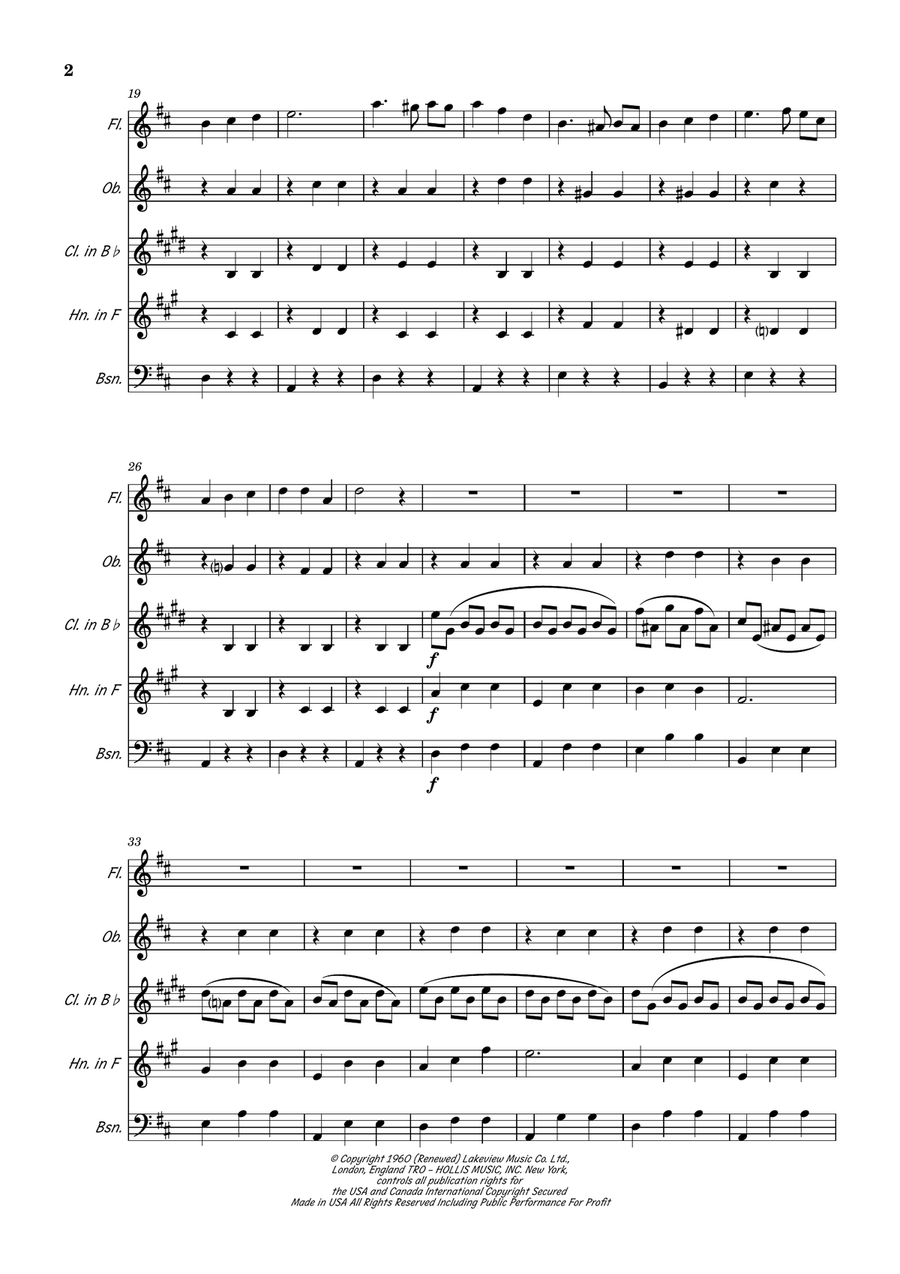 Oom-Pah-Pah (from Oliver!) Woodwind Quintet scores gallery preview page 2