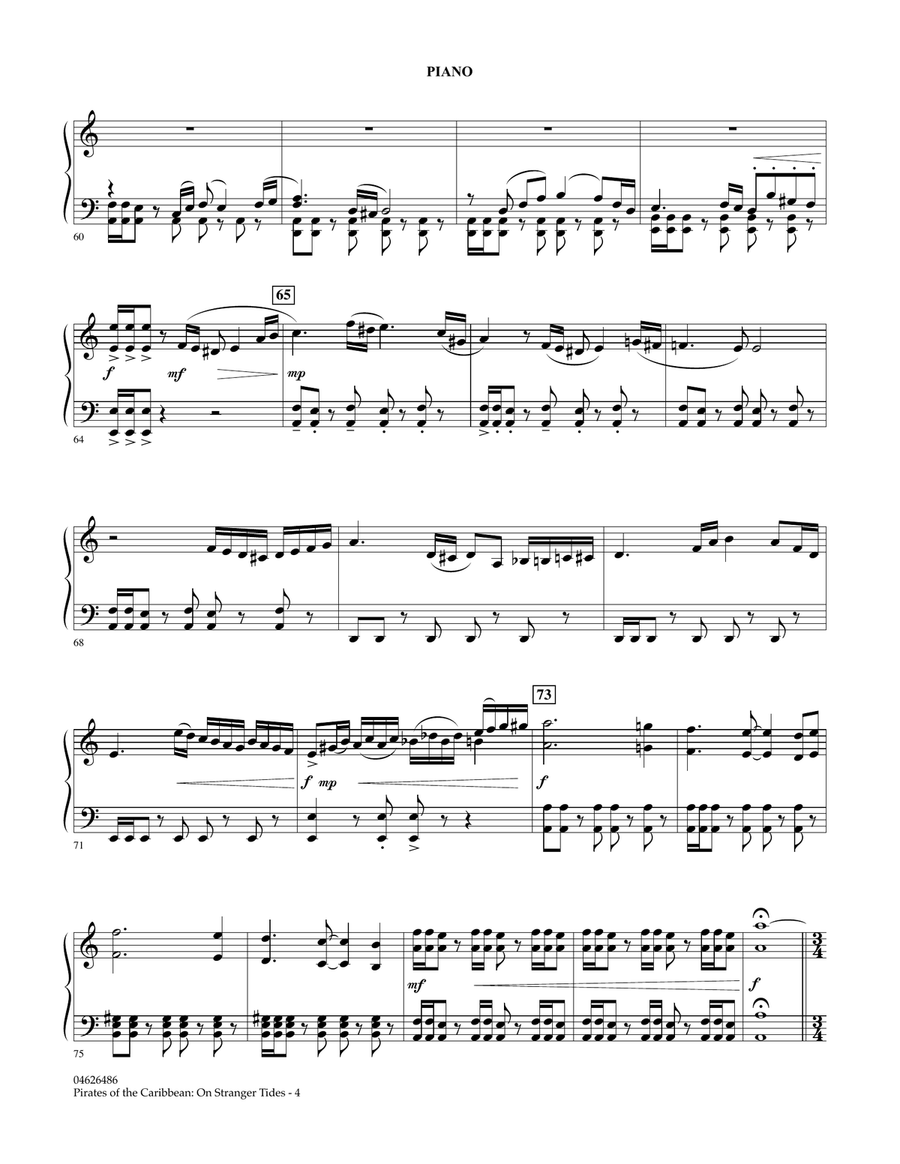 Pirates Of The Caribbean: On Stranger Tides - Piano Orchestra scores gallery preview page 4