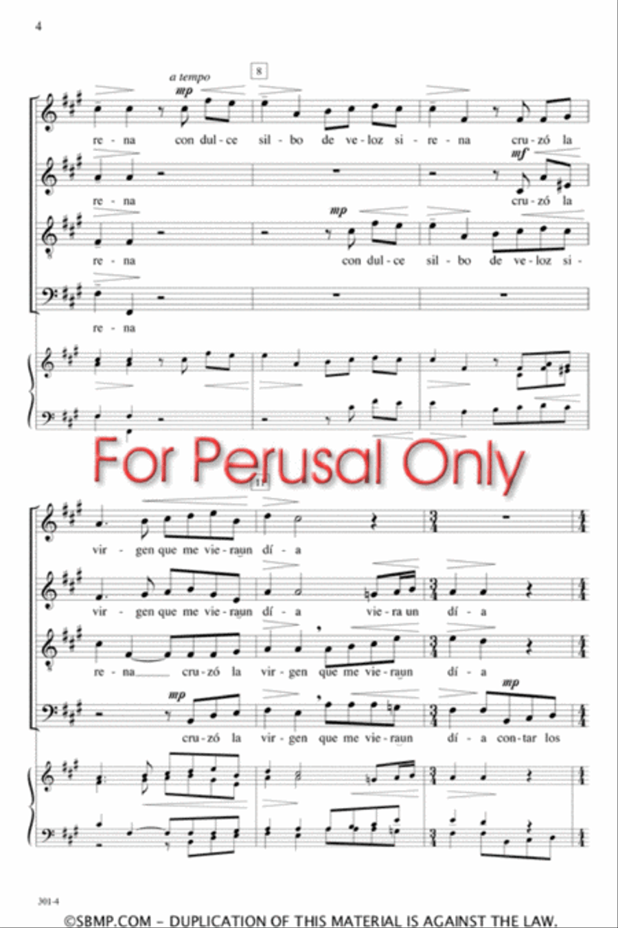 Preguntale a ese mar Preguntale a ese mar 4-Part scores gallery preview page 3