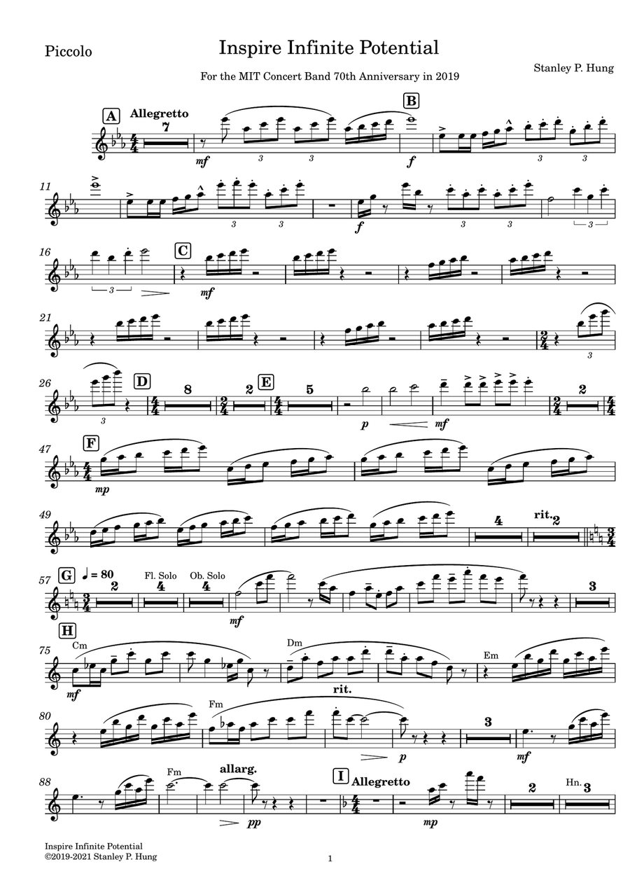 Inspire Infinite Potential ( Set of Parts ) Concert Band scores gallery preview page 2