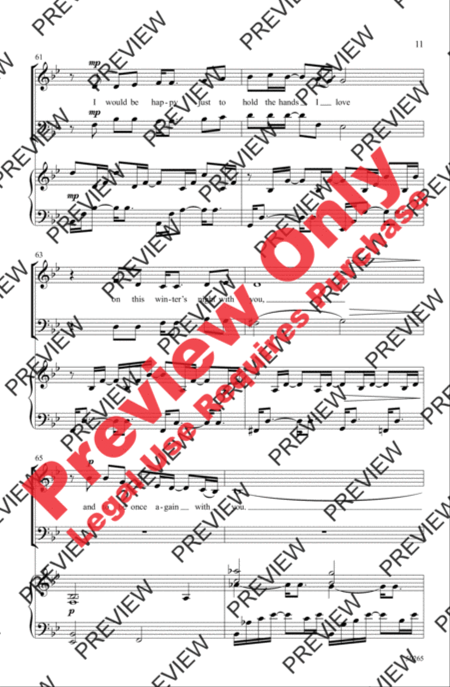 Song for a Winter's Night 3-Part scores gallery preview page 11