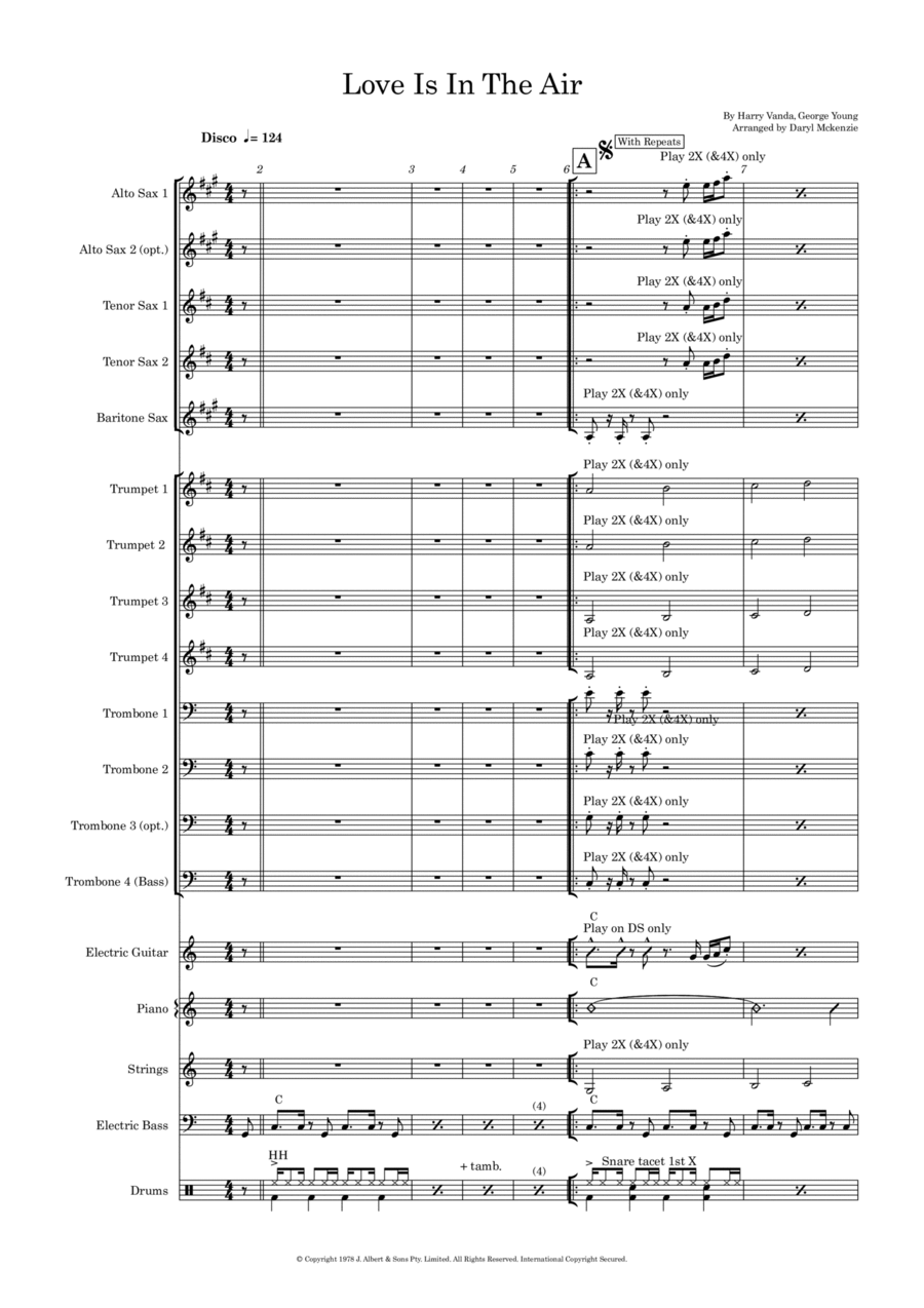 Love Is In The Air Jazz Ensemble scores gallery preview page 1