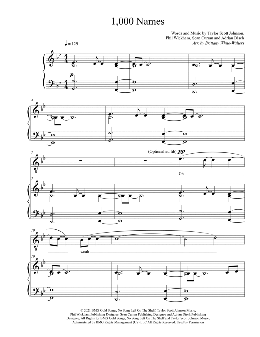 1,000 Names Voice scores gallery preview page 1