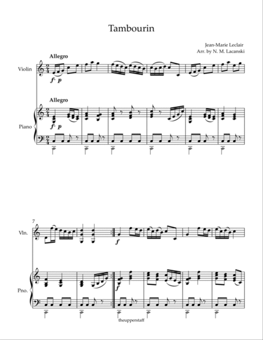Tambourin Violin Solo scores gallery preview page 2