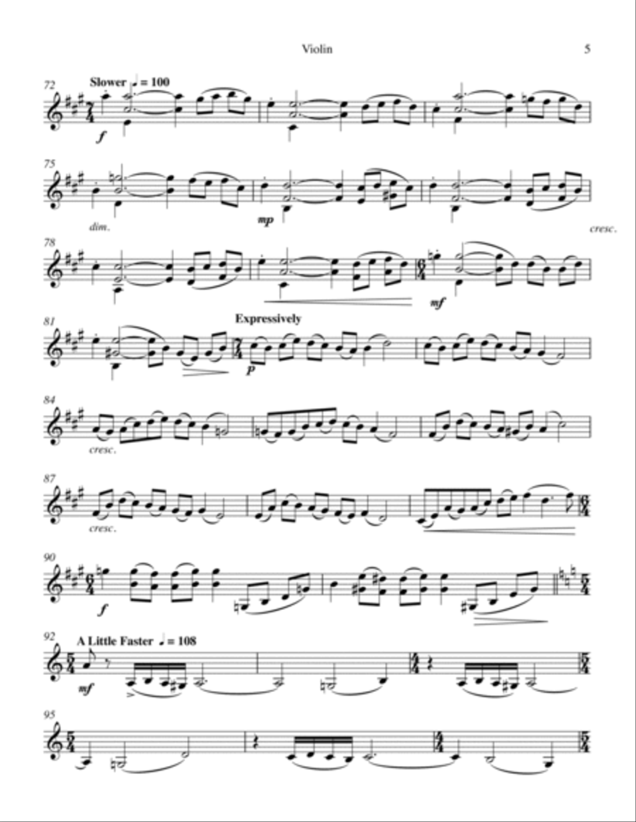 Sonata for Violin and Piano - Violin Part Violin scores gallery preview page 6