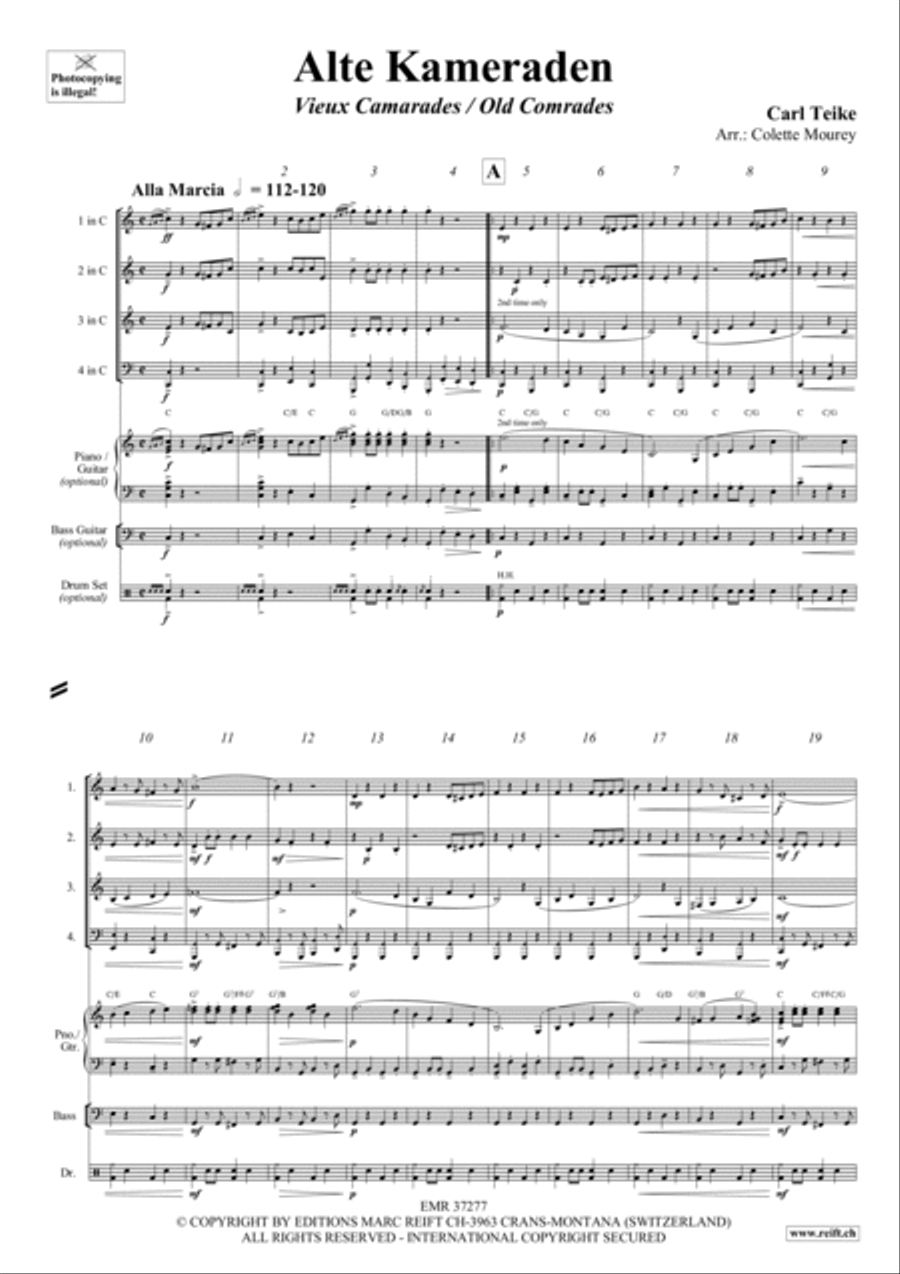 Alte Kameraden Woodwind Quartet scores gallery preview page 2