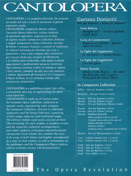 Cantolopera: Donizetti Arias for Soprano by Gaetano Donizetti Voice Solo - Sheet Music