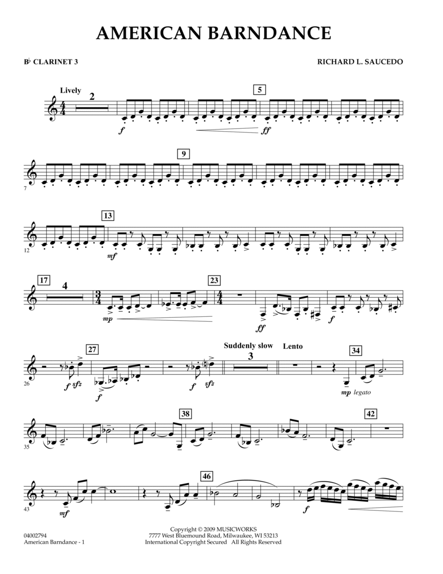 American Barndance - Bb Clarinet 3