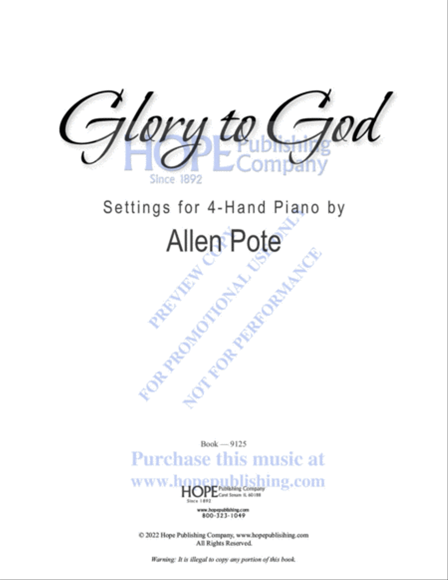 Glory to God: Hymn Settings for 4-Hand Piano image number null