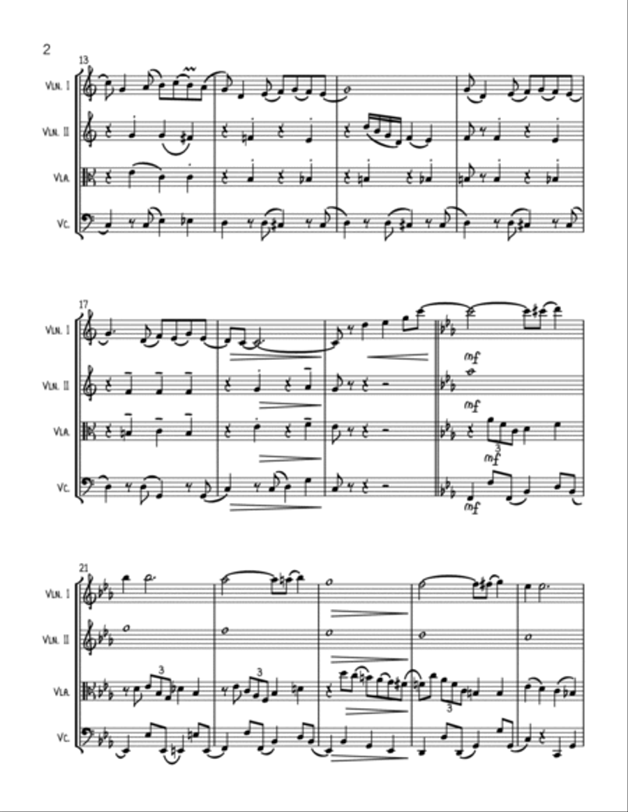 A Kiss To Build A Dream On String Quartet scores gallery preview page 2
