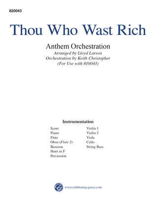 Thou Who Wast Rich Orchestration