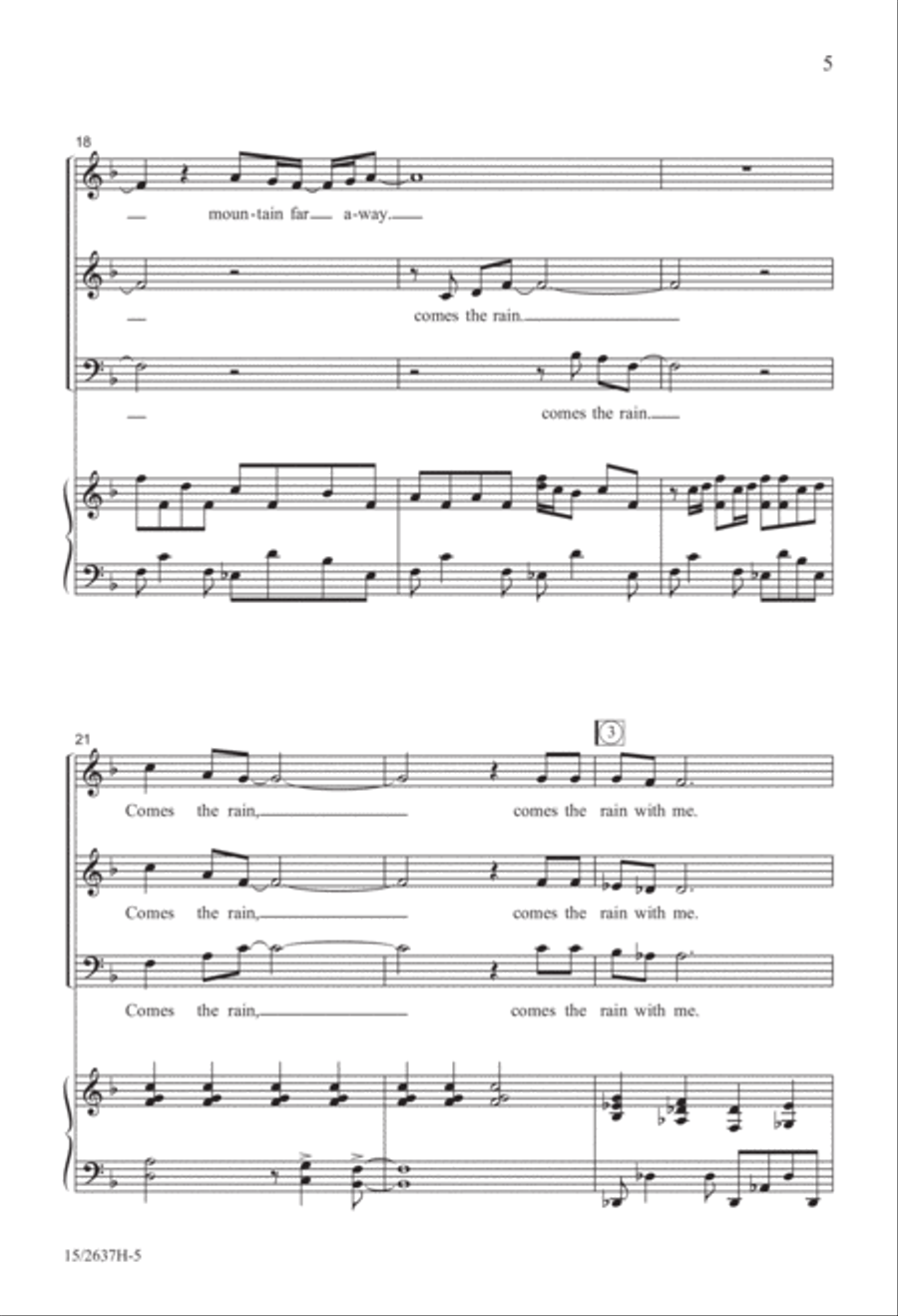 Comes the Rain With Me 3-Part scores gallery preview page 6