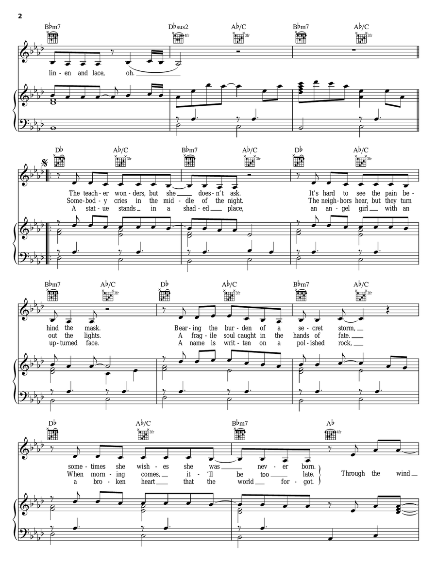 Concrete Angel Piano, Vocal, Guitar scores gallery preview page 2
