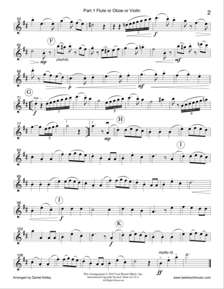 We Wish You a Merry Christmas for String Trio (2 Violins & Cello) Set of 3 Parts Small Ensemble scores gallery preview page 3