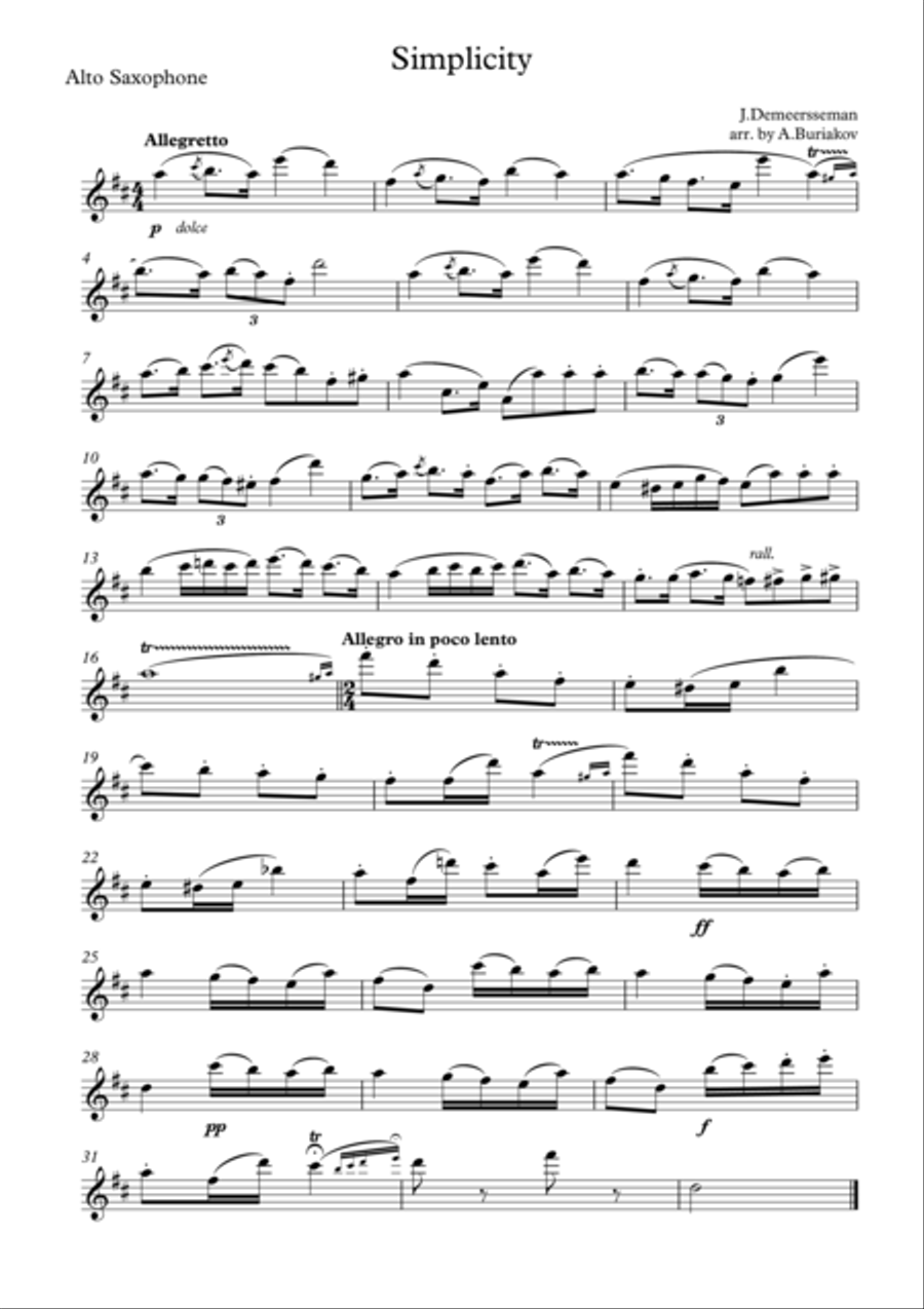 Simplicity Piano Solo scores gallery preview page 1