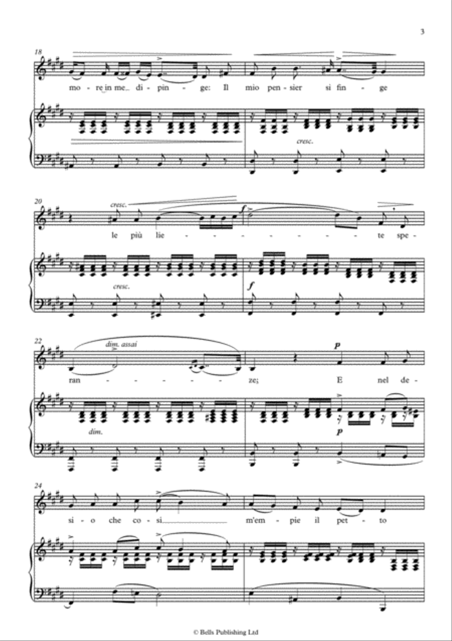O del mio dolce ardor (C-sharp minor) Voice Solo scores gallery preview page 3