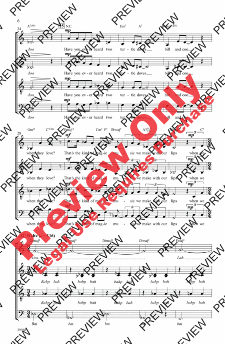 Lullaby of Birdland 4-Part scores gallery preview page 15