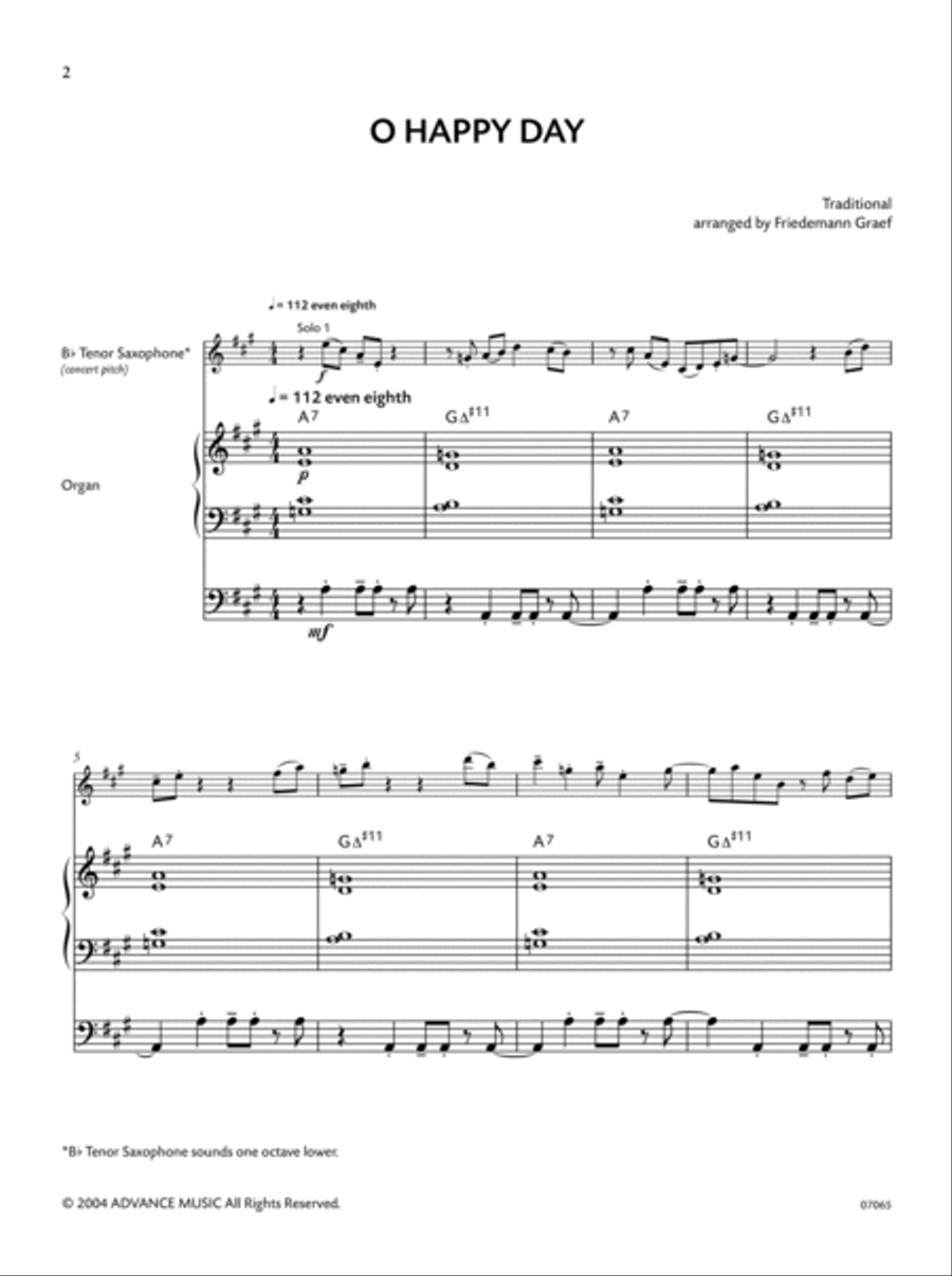 Spirituals for Saxophone -- O Happy Day Small Ensemble scores gallery preview page 2