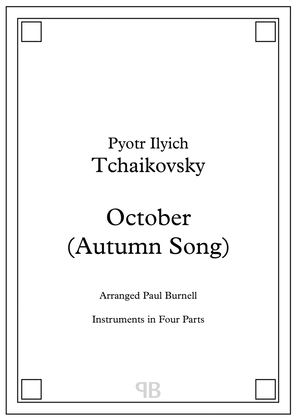 Book cover for October (Autumn Song), arranged for instruments in four parts