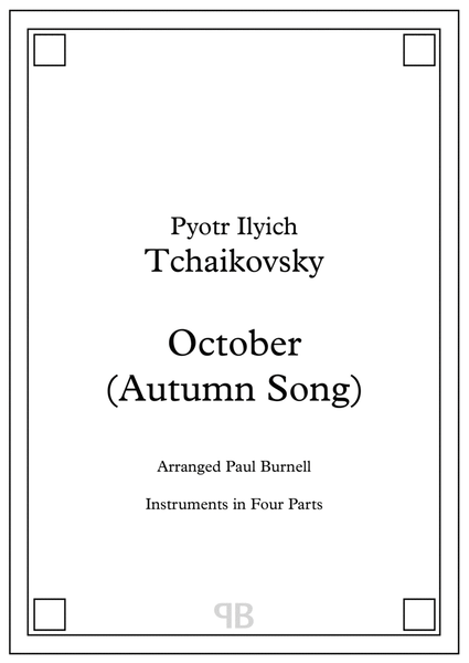 October (Autumn Song), arranged for instruments in four parts image number null