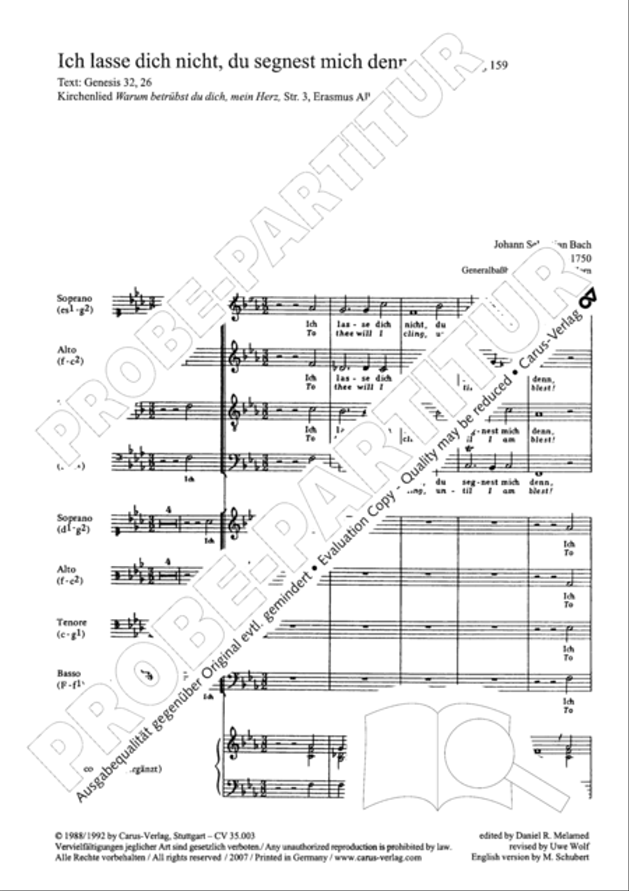 Lord, do not depart until I am blessed (Ich lasse dich nicht, du segnest mich denn) 4-Part scores gallery preview page 9