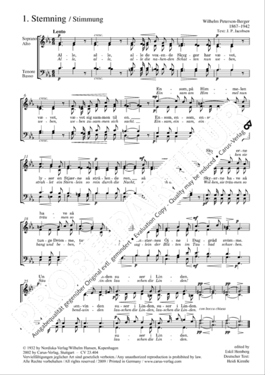 Peterson-Berger: 8 Sanger Choir scores gallery preview page 3