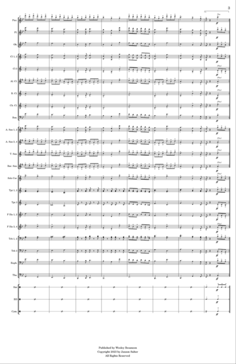 A Sailor's March - Score Only Concert Band scores gallery preview page 3