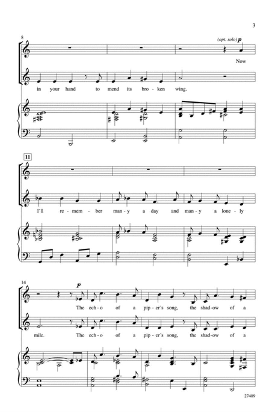 The Shadow of Your Smile Women's Choir scores gallery preview page 3