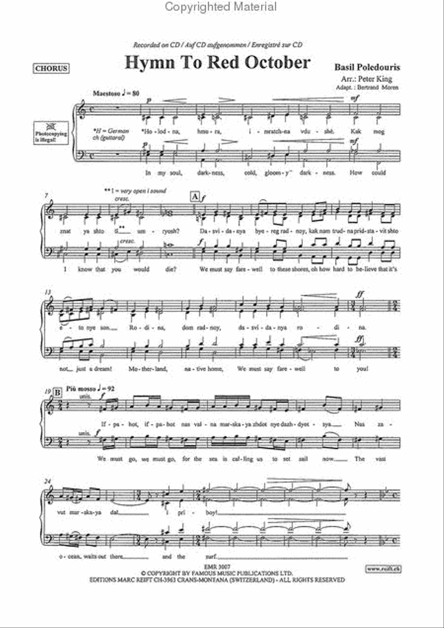 Hymn To Red October 4-Part scores gallery preview page 3