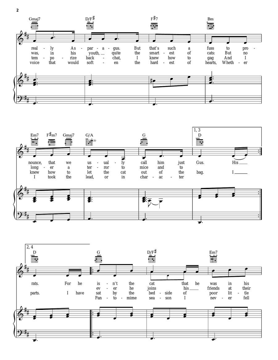 Gus: The Theatre Cat (from Cats) Guitar scores gallery preview page 2