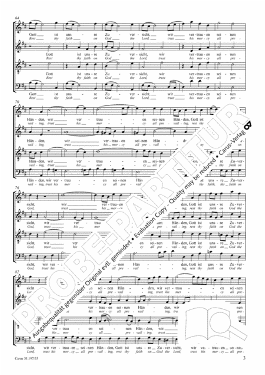 Rest thy faith on God the Lord (Gott ist unsre Zuversicht) 4-Part scores gallery preview page 4