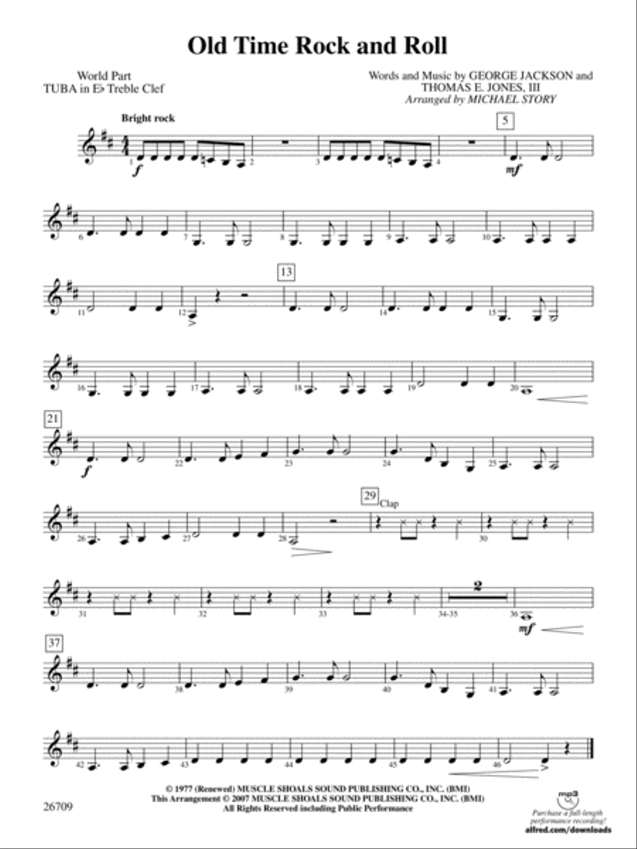 Old Time Rock and Roll: (World Part) E-flat Tuba T.C. Concert Band scores gallery preview page 1