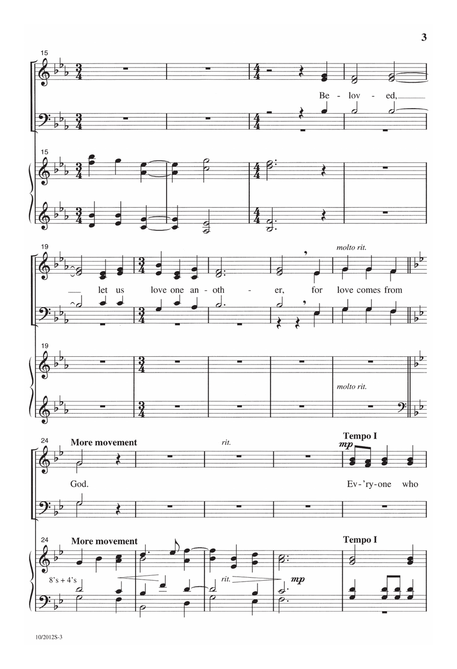 Beloved, Let Us Love One Another 4-Part - Digital Sheet Music page 3
