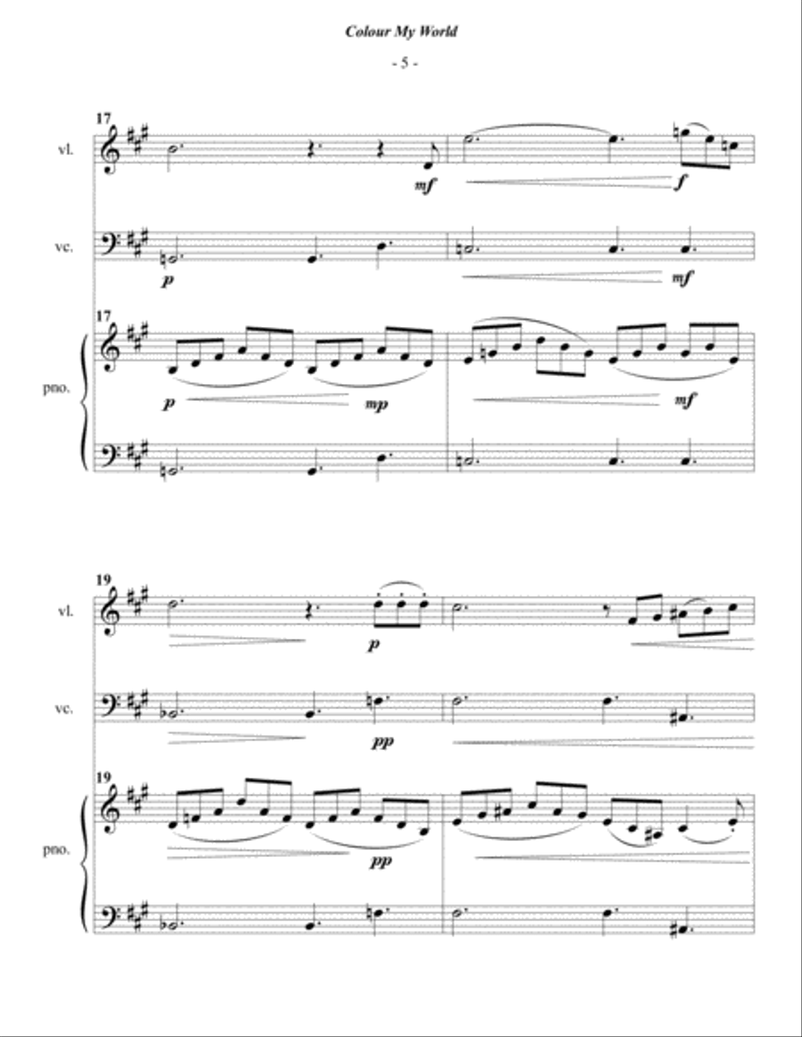 Colour My World Piano Trio scores gallery preview page 5
