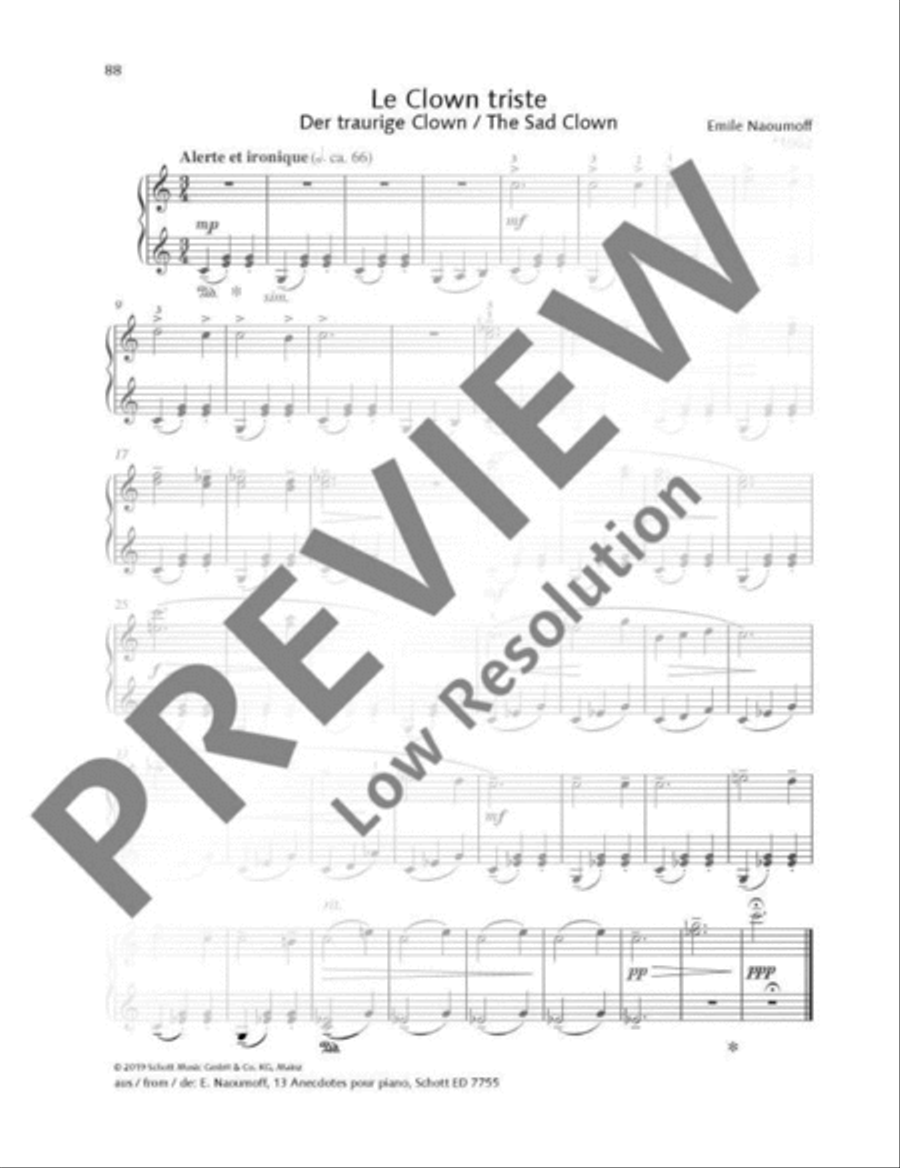 Le Clown triste Piano Solo scores gallery preview page 2