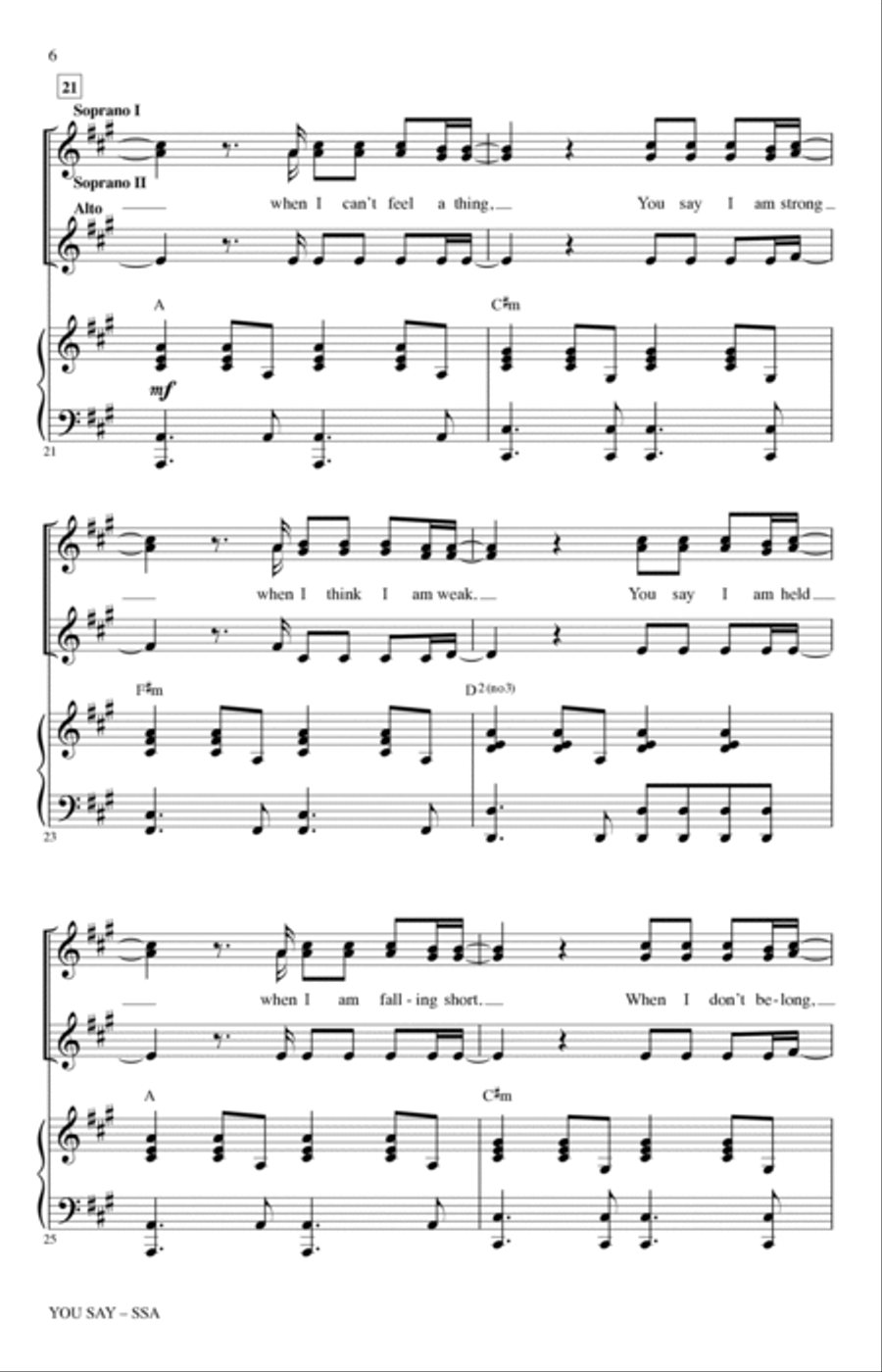 You Say (arr. Heather Sorenson) SSA scores gallery preview page 5