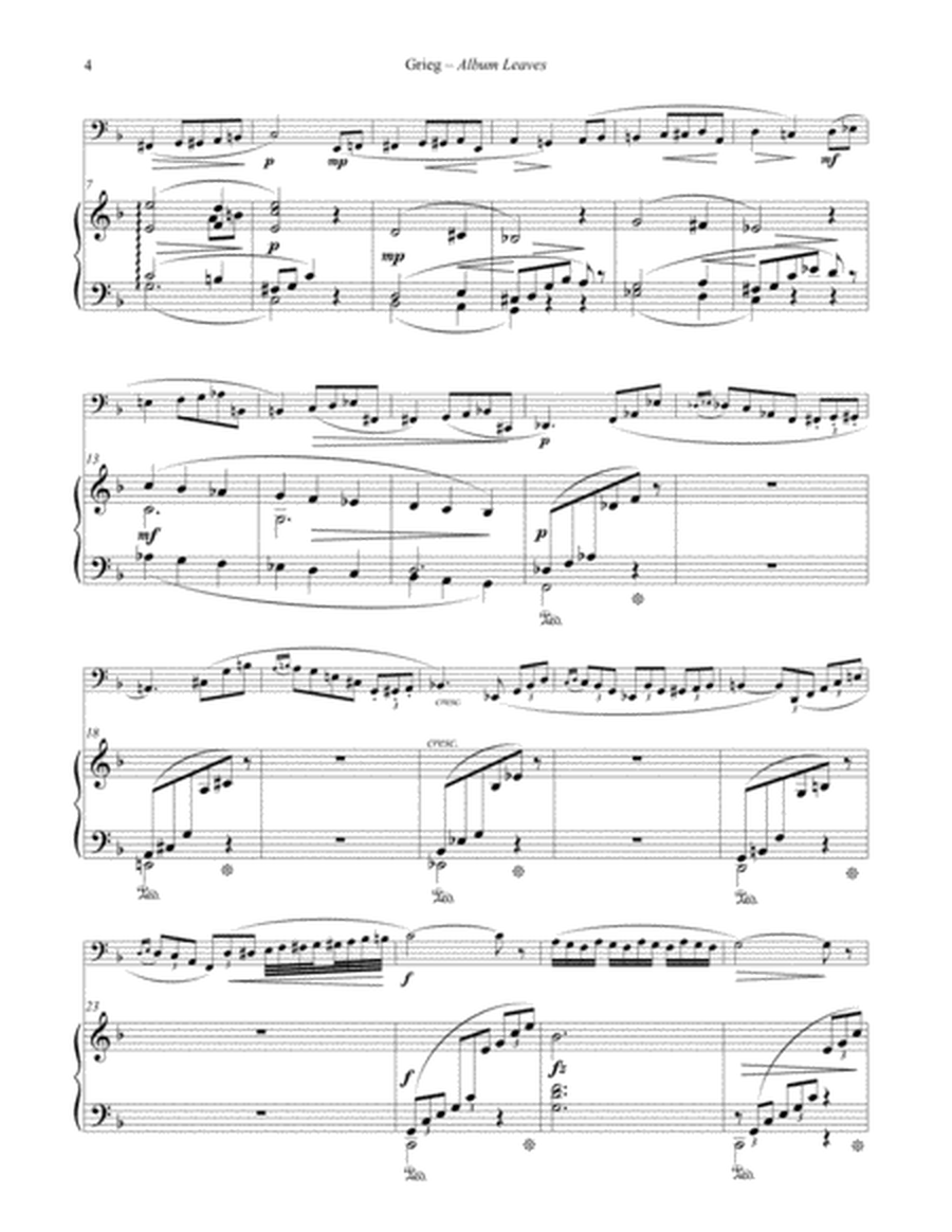 Album Leaves, Opus 28 for Tuba or Bass Trombone and Piano